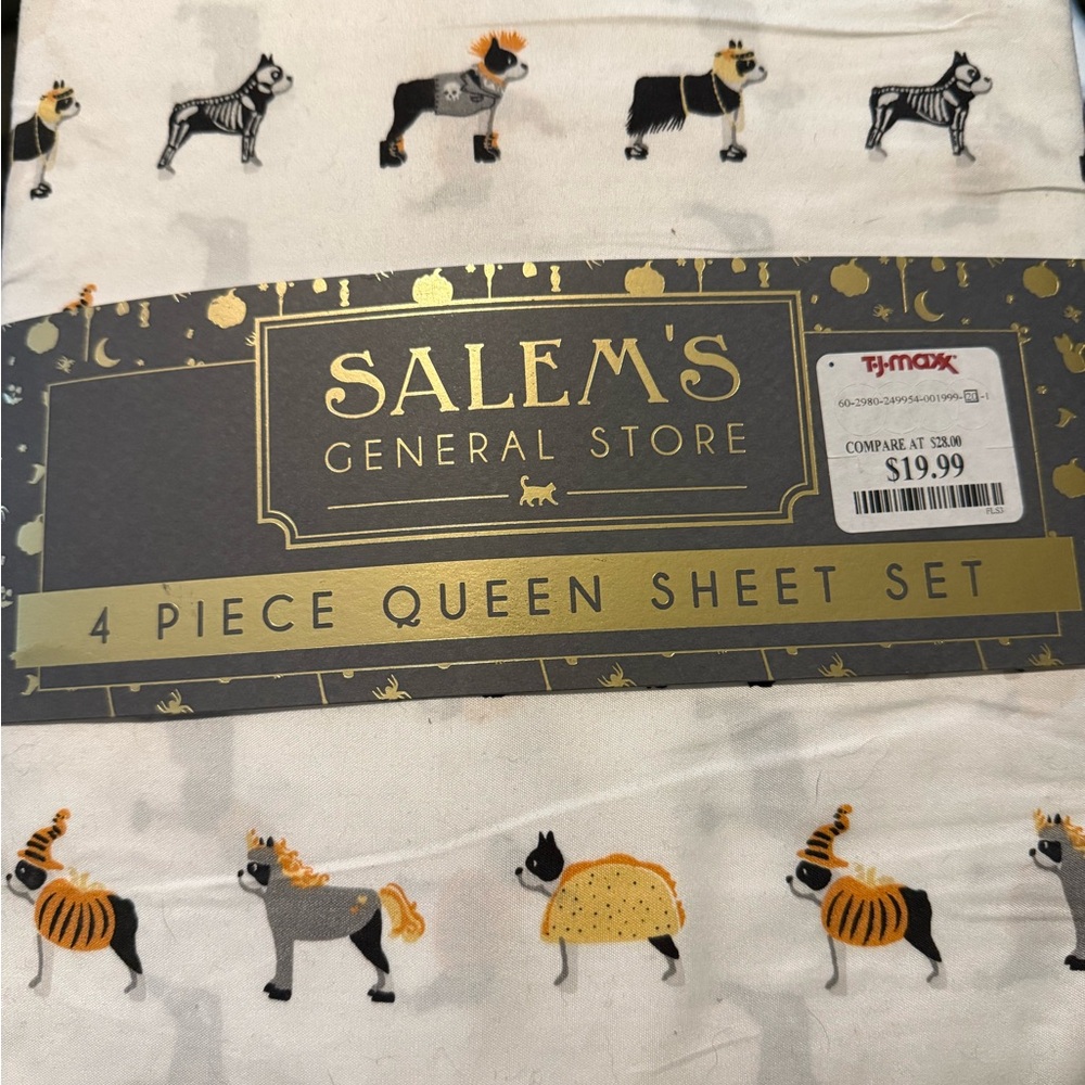 French Bulldog Halloween costume Queen Bed set.